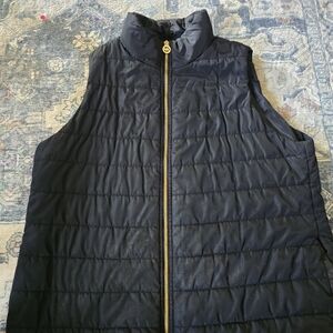 MICHAEL Michael Kors Black Quilted Vest Gold Hardware